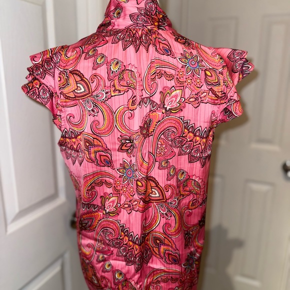 Pink Paisley Ruffle Blouse - Picture 3 of 6